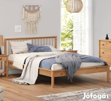 Apoana tömör fenyő franciaágy ágyráccsal (bükk szín) 70606