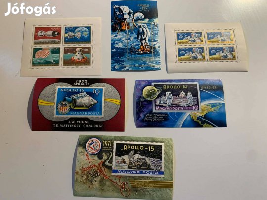Apollo tematikus magyar bélyeg blokk csomag