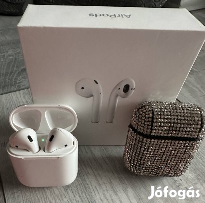 Apple Airpods 2.generáció- hibás jobb fül + 2 tok, eredeti doboz
