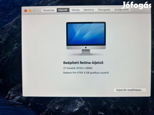 Apple Imac Retina 5K 27" 2019 2év garancia