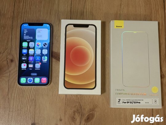 Apple Iphone 12 128 GB karcmentes fehér 85%-os akkuval 128GB RAM