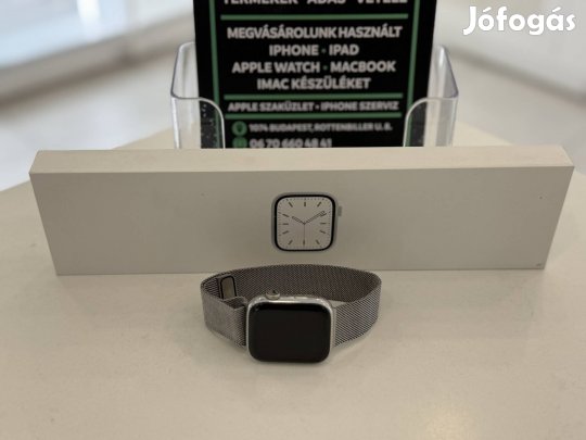 Apple Watch 7 45mm Cellular Újszerű/Stainless Steel/Akku 100%/p4687