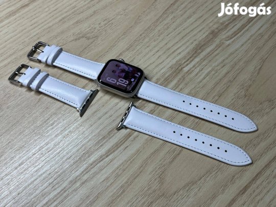 Apple Watch fehér bőr óraszíj