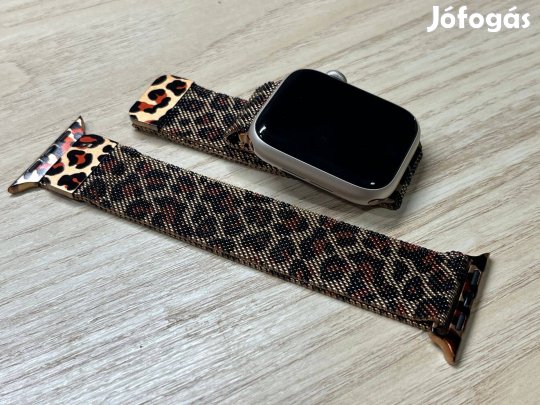 Apple Watch fém leopárd mintás szíj