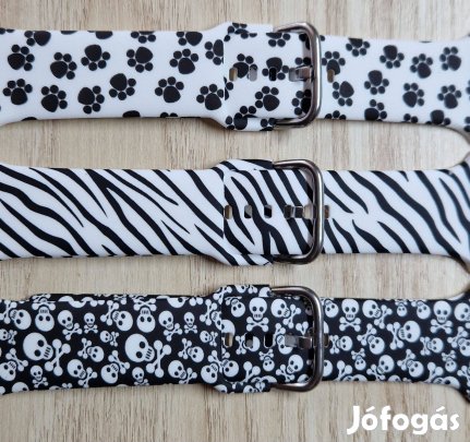 Apple Watch mintás óraszíj: koponyás, tappancsos, zebrás