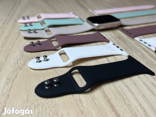 Apple Watch szilikon óraszíj dupla fém pattintóval