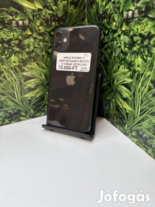 Apple iPhone 11 Kártyafüggetlen 64 GB, 12 hó garancia