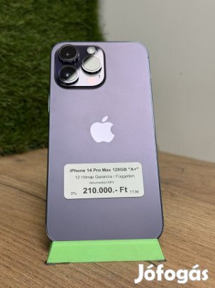 Apple iPhone 14 Pro Max Kártyafüggetlen 128 GB, 12 hó garancia