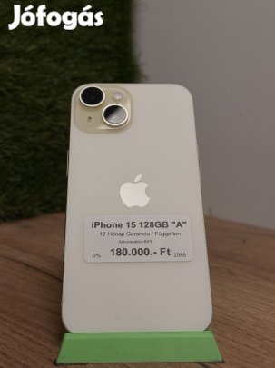 Apple iPhone 15 Kártyafüggetlen 128 GB, 12 hó garancia