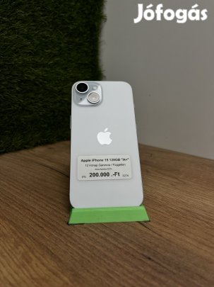 Apple iPhone 15 Kártyafüggetlen 128 GB, 12 hó garancia