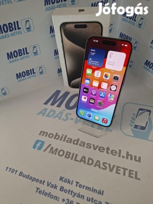 Apple iPhone 15 Pro Kártyafüggetlen 128 GB, 12 hó garancia