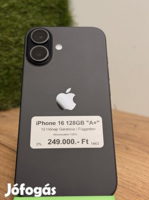 Apple iPhone 16 Kártyafüggetlen 128 GB, 12 hó garancia