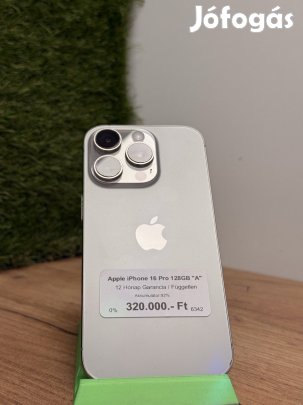 Apple iPhone 16 Pro Kártyafüggetlen 128 GB, 12 hó garancia