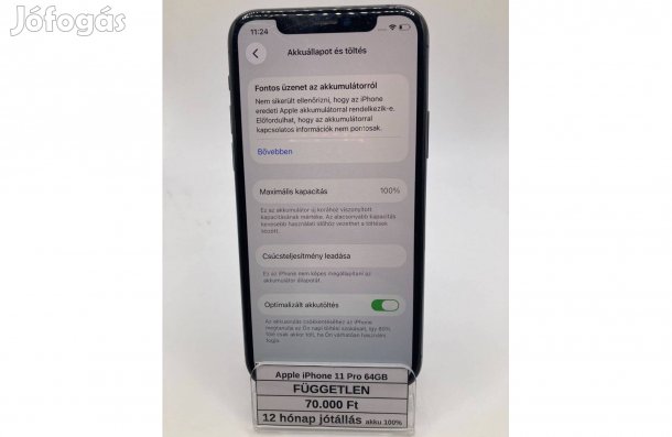 Apple iphone 11 Pro 64GB fehér / 12 hó jótállás