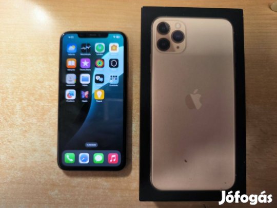 Apple iphone 11 Pro Max Független Újszerű Gold Garis 100% akku !
