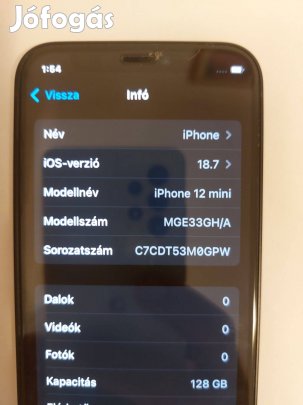 Apple iphone 12 mini 128GB hálózat független magánszemélytől eladó