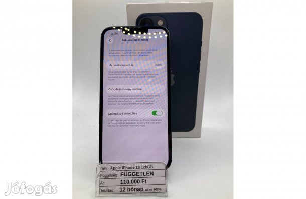 Apple iphone 13 128GB Fekete / 12 hó jótállás