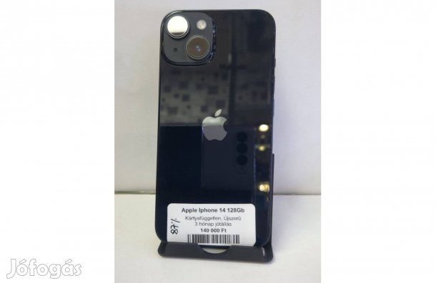 Apple iphone 14 128GB Független Jótáűllással - fekete