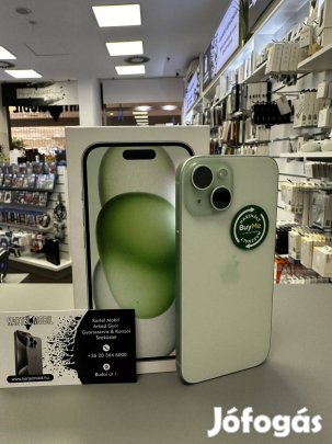 Apple iphone 15 128Gb, 12 hónap Garancia, Zöld Színben, Kártyafüggetle