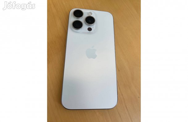 Apple iphone 15 Pro 128GB White Titan Használt Független Kis Hibával