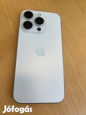 Apple iphone 15 Pro 128GB White Titan Használt Független Kis Hibával
