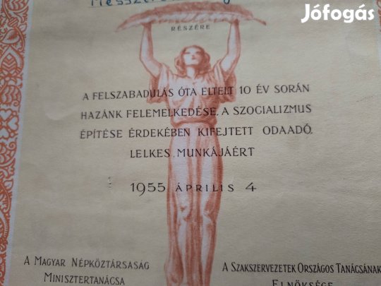 Április 4-ke 1955-ös Emléklap ritka db