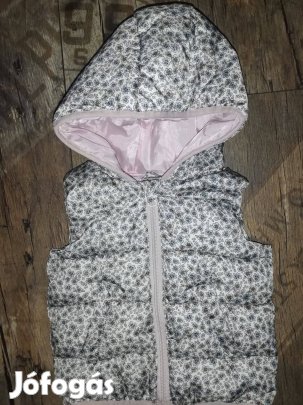 Apró virágmintás bélelt kapucnis mellény