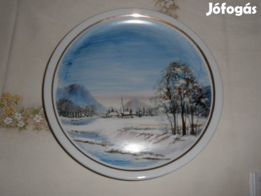 Apulum kézi festésű porcelán dísztál, kínáló