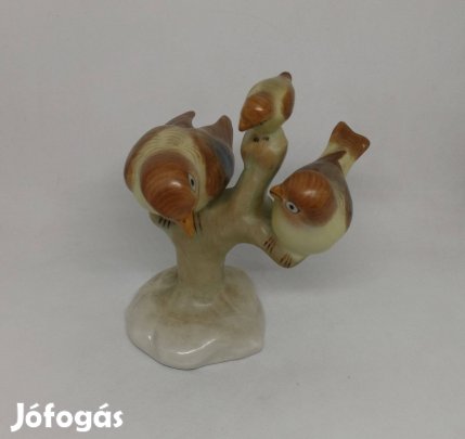 Aquincum porcelán Madár Család "Ritka"!