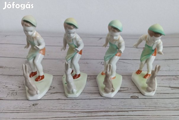 Aquincum porcelán fiúk nyuszival!
