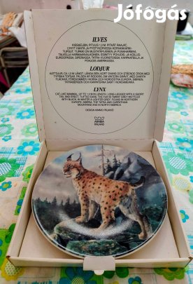 Arabia Finland falitányér Ilves (Hiúz) Kimmo Pälikkö dobozában