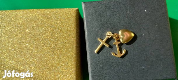 Arany 18K medál hit-remény-szeretet Új