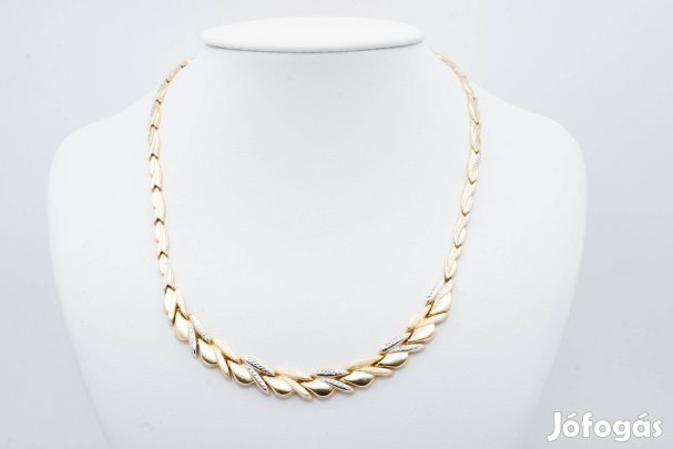 Arany Női Vésett Bicolor Nyakék 14K
