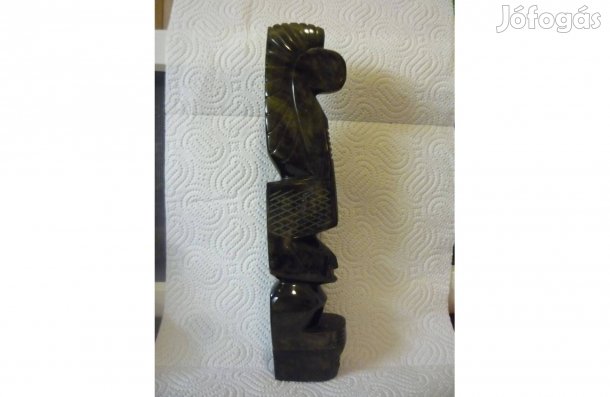 Arany obszidián ásvány azték indián fejdísszel 68 dkg