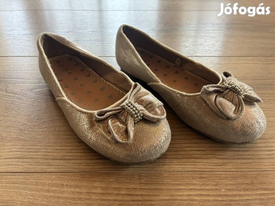 Arany színű, alkalmi, lány, balerina cipő, 30