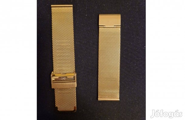 Arany színű, új, 22mm-es milánói (mesh) rozsdamentes acél óraszíj