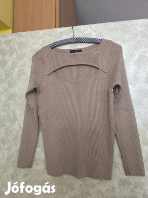 Arany színű csillogós kötött pulóver