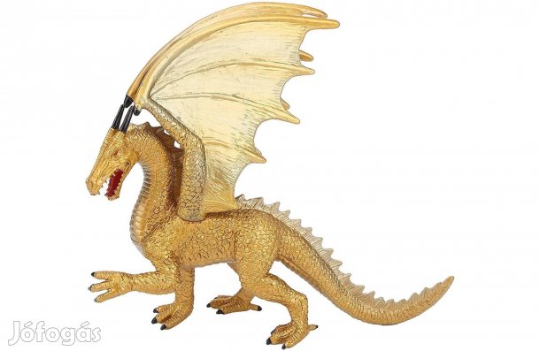 Arany színű sárkány figura szobor 18 cm