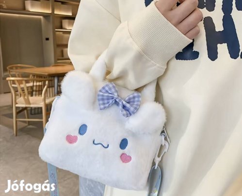Aranyos Fehér plüss táska - új