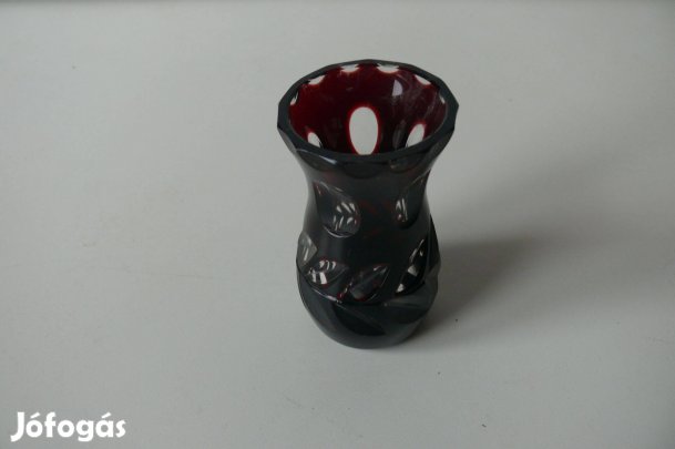 Aranyos, kisméretű ólomkristály váza 10cm!