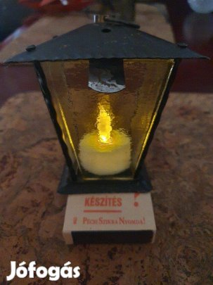 Aranyos kétféle fém üveg mécses időzítős gyertyával