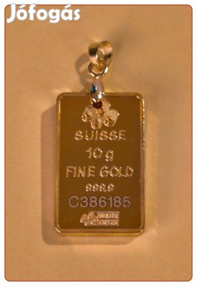 Aranyozott 10 grammos aranytömb medál