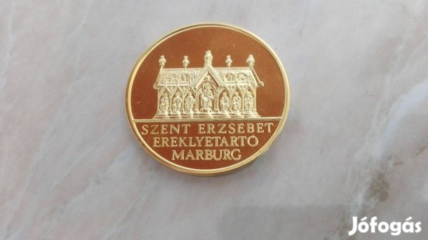 Aranyozott emlékérem "Árpádházi Szent Erzsébet" II. szép db