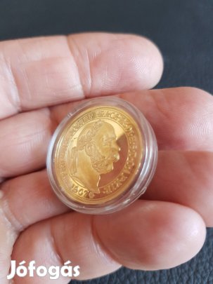 Aranyozott ezüst 100 korona utánveret