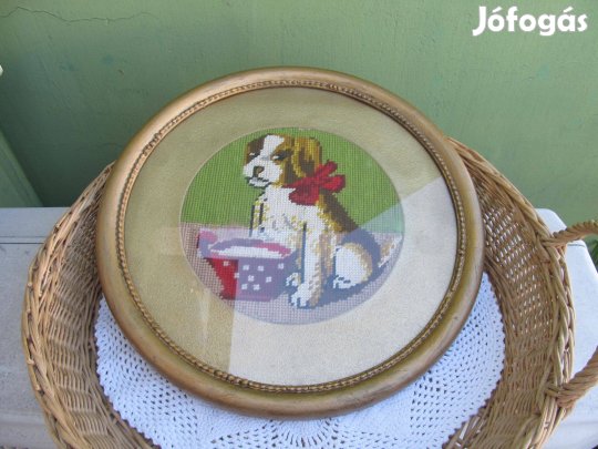 Aranyozott fakeretes gobelin kép