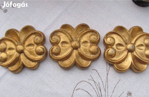 Aranyozott kerámia fali dísz 3 db
