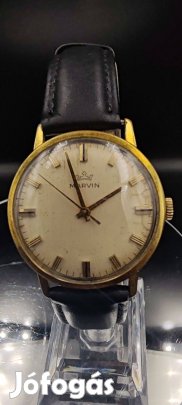 Aranyozott marvin férfi karóra szép állapot új szíj szervizelt