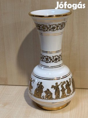 Aranyozott mintás porcelán váza