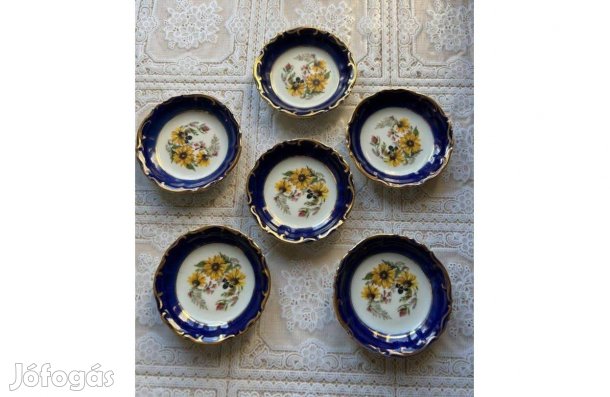 Aranyozott porcelán tálka 9,5x2 cm