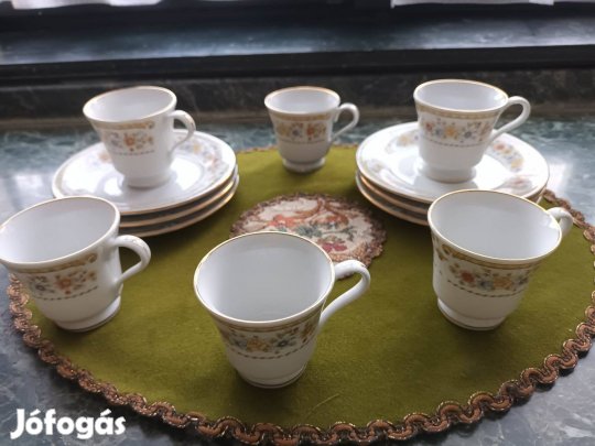 Aranyozott szélű kínai kávéskészlet új állapotban eladó